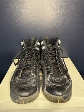 Air Jordan 12 Retro Black Red Youth Size 7Y Basketball Shoes